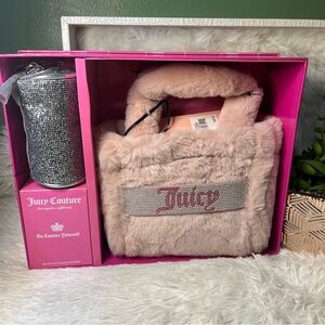 Juicy couture light pink mini tote bag with rhinestone